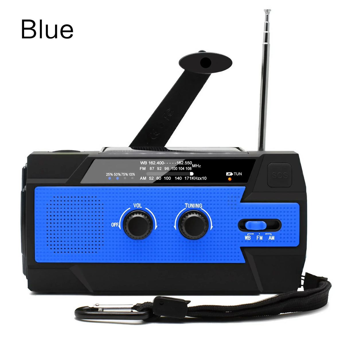 Portable Solar Hand Crank AM/FM Radio — Flashlight, Power Bank & SOS
