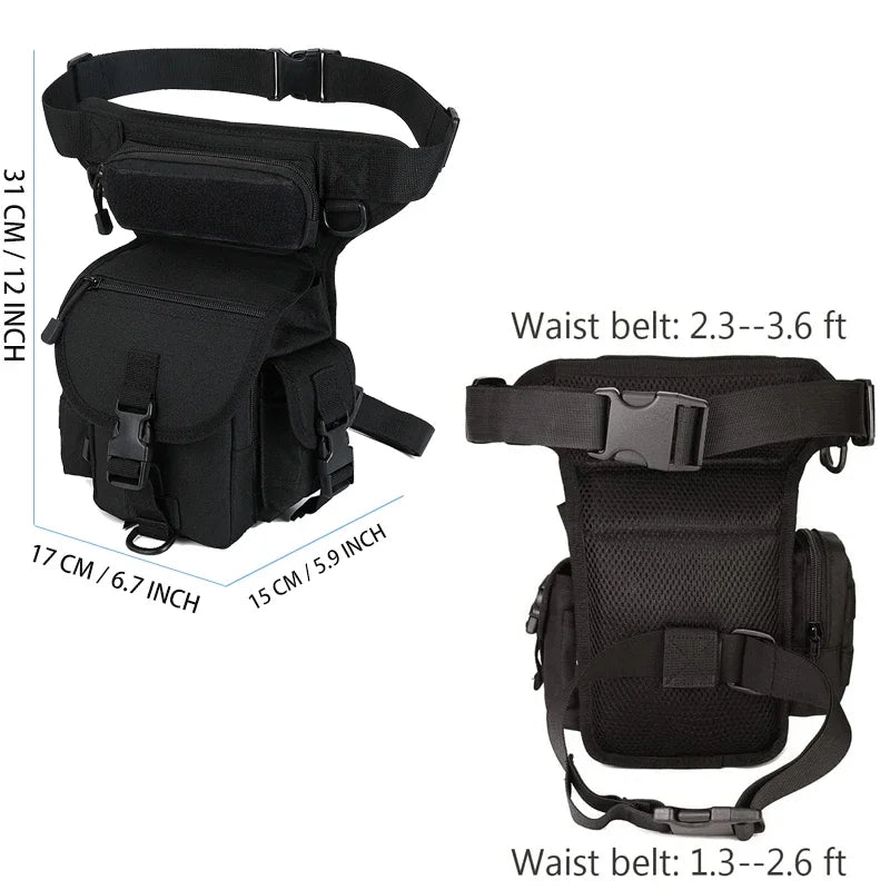 Men Waist Fanny Pack Leg Bag Military Tactical Motorcycle Rider Camera Sports Travel Nylon Male Bum Hip Belt Thigh Fanny Bags