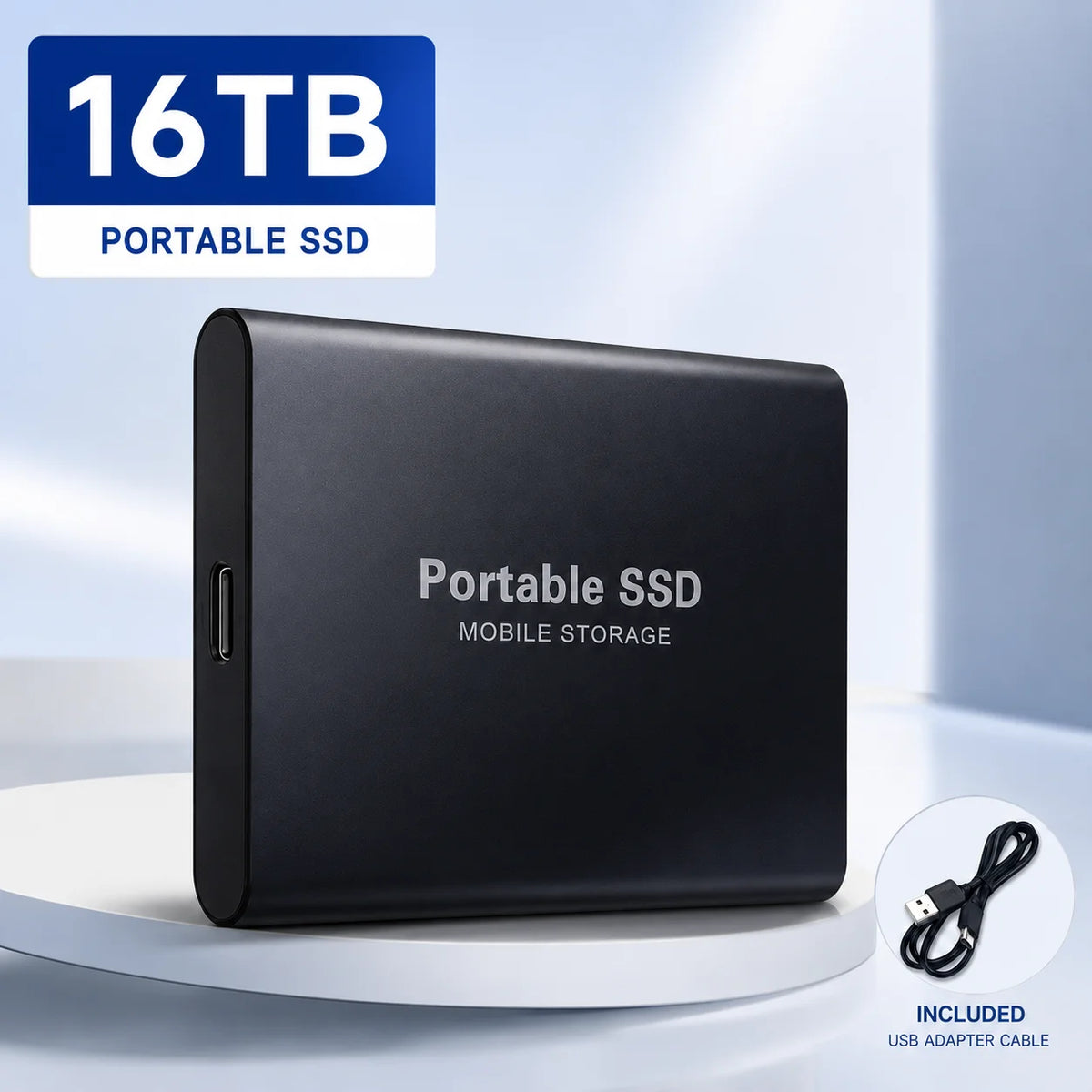 1TB-16TB External SSD Portable Hard Drive USB 3.0 Type-C Fast Storage