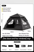 Vinyl Pop-Up Camping Tent — Quick-Open, Sun & Rainstorm Protection