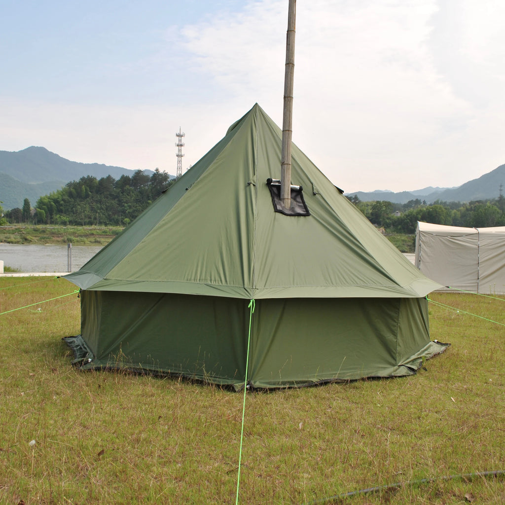 4 Person Bell Tent for Camping - Breathable Spacious Water-Resistant Glamping Tent - Luxury Bell Yurt Outdoor Teepee for Stove Tent4
