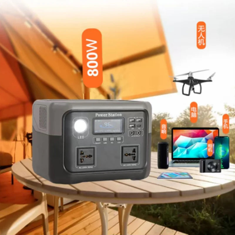 800W Portable Power Station 600W/800W 589WH Solar Generator Backup Power Bank for Outdoor Camping, Home Emergency, RV Travel