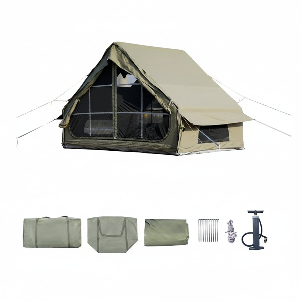 Large Inflatable Camping Tent - 4-Season, 4-8 Person with Windows