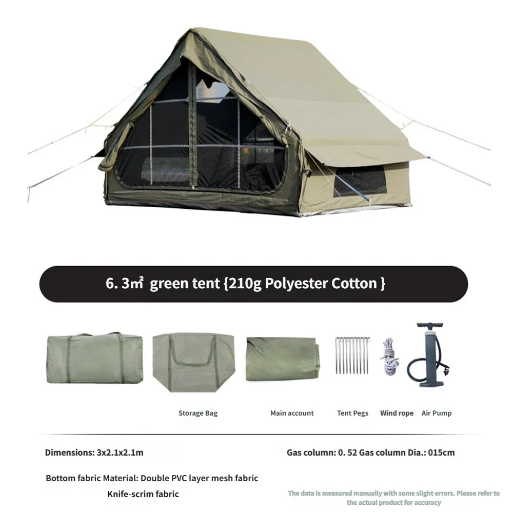 Large Inflatable Camping Tent - 4-Season, 4-8 Person with Windows