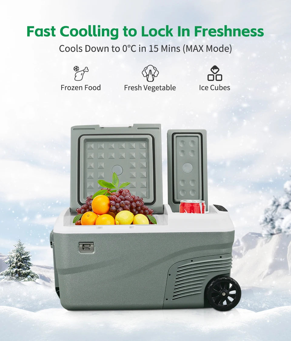 Alpicool DD40 40L Car Refrigerator 12V Compressor Fridge Freezer Dual Zone