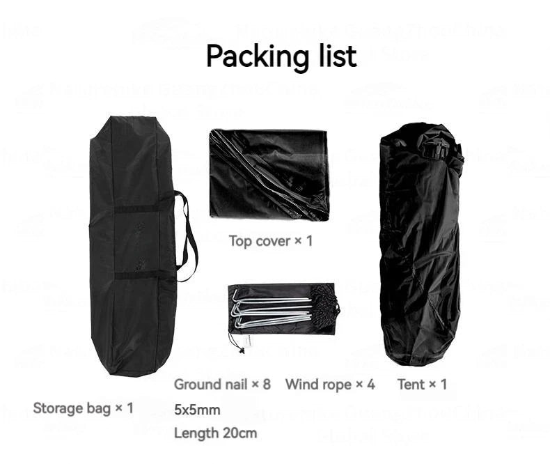 Vinyl Pop-Up Camping Tent — Quick-Open, Sun & Rainstorm Protection