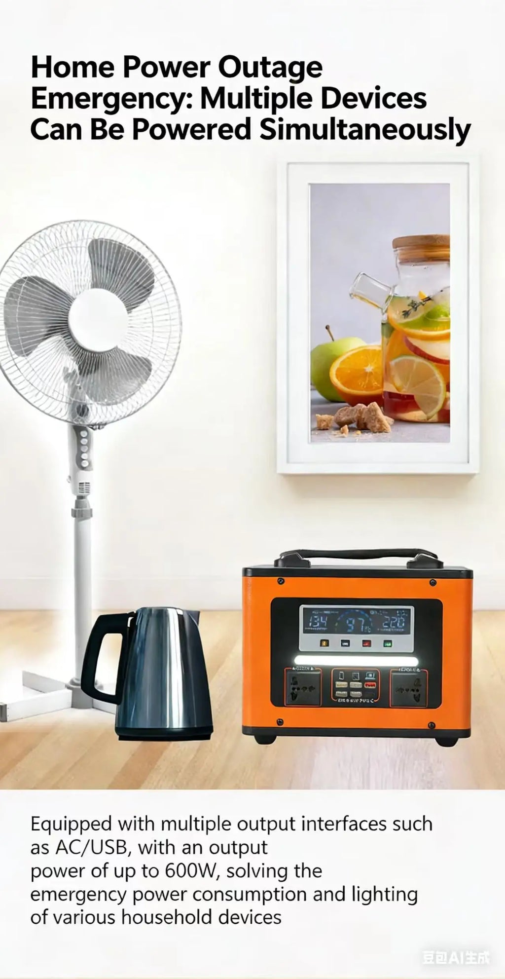New High Power 600W 500W Portable Power Station 220V 55Ah/40Ah Solar Outdoor Mobile Power Supply Home Emergency Energy Storage