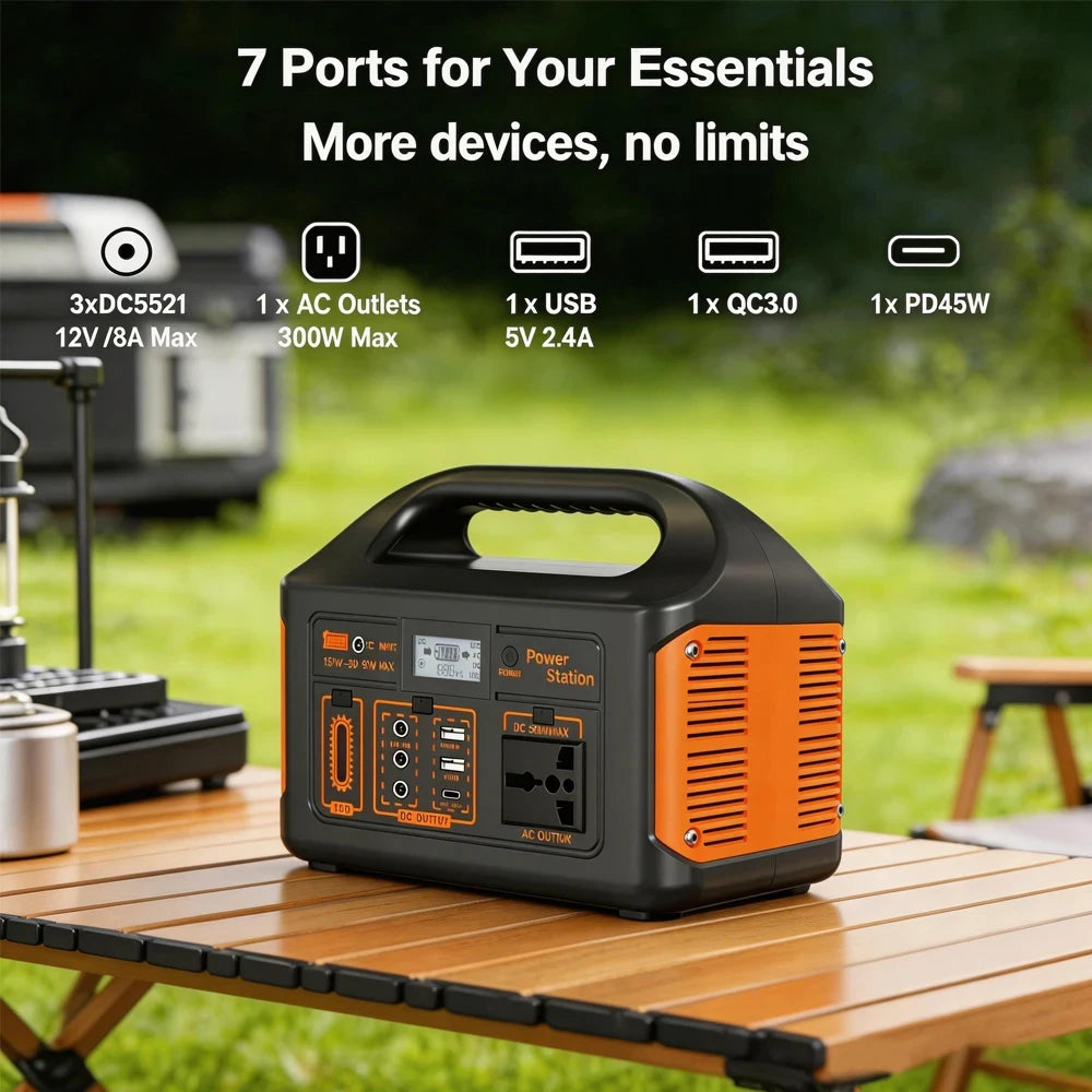 Gaiaray Portable Power Station 100W 200W 300W 500W Pure Sine Wave Solar Generator 110V/220V UPS LiFePO4 Power Plant For Camping