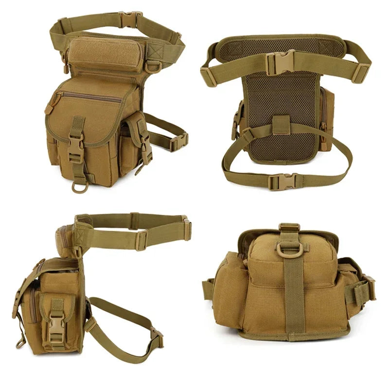 Men Waist Fanny Pack Leg Bag Military Tactical Motorcycle Rider Camera Sports Travel Nylon Male Bum Hip Belt Thigh Fanny Bags