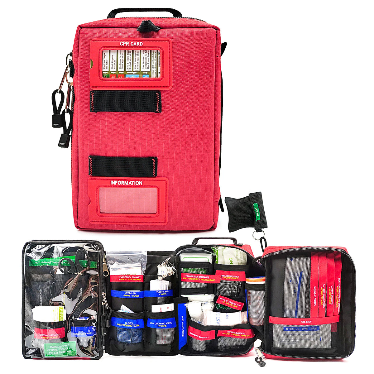 BearHoHo Large Size Handy First Aid Kit Bag Emergency Kit Medical Rescue Bag for Workplace Home Outdoor Car Travel Hiking Camping