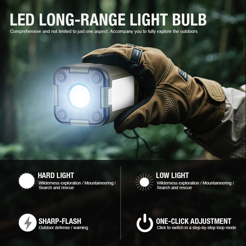 Rechargeable LED Camping Lantern — 6 Modes, Solar & Type-C Charging