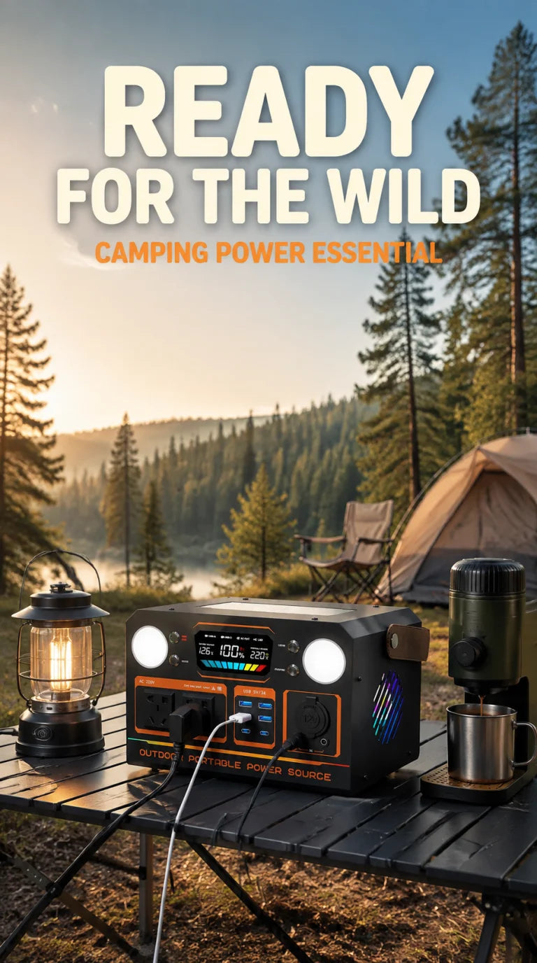 Outdoor power supply 500W/600W portable large-capacity battery, with AC socket, camping self-driving live broadcast power outage