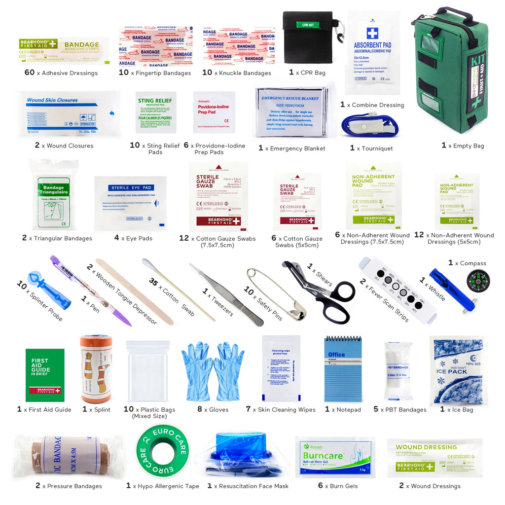 BearHoHo Large Size Handy First Aid Kit Bag Emergency Kit Medical Rescue Bag for Workplace Home Outdoor Car Travel Hiking Camping