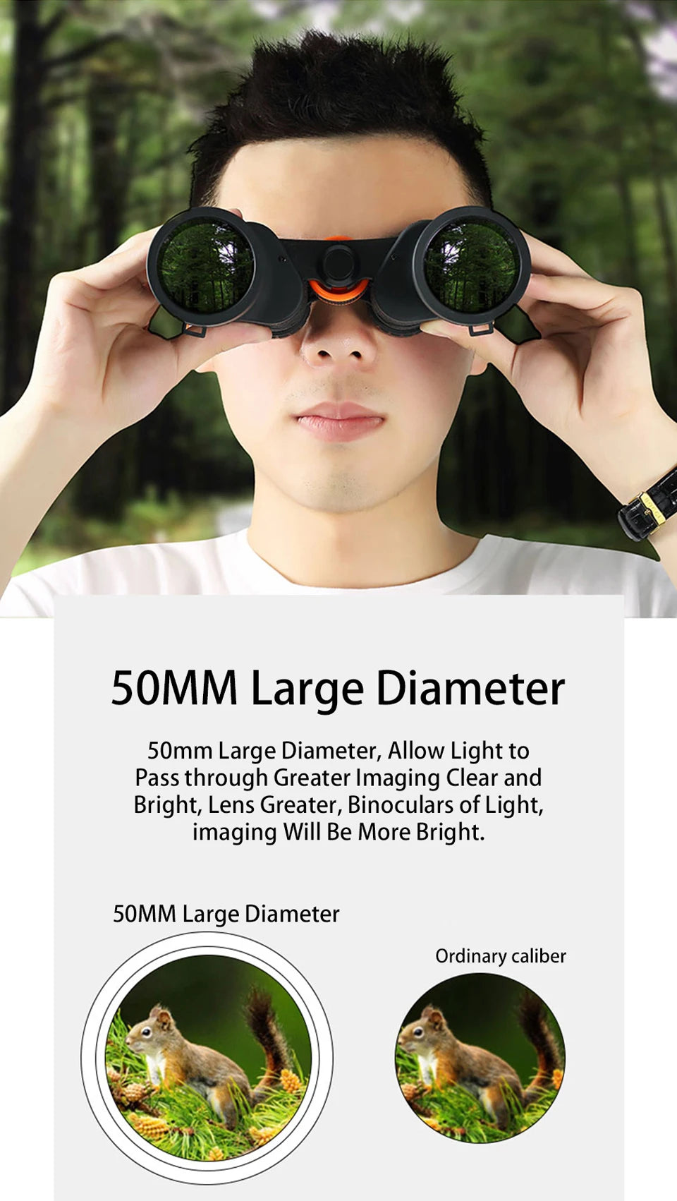 Powerful Telescope 20X50 Professional Binoculars Low Light BAK4-Prism Long Range Waterproof Military Hunting Camping Equipment