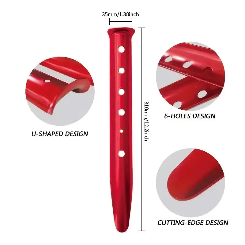 Heavy-Duty Aluminium Tent Stakes — 4, 6 or 8-Pack