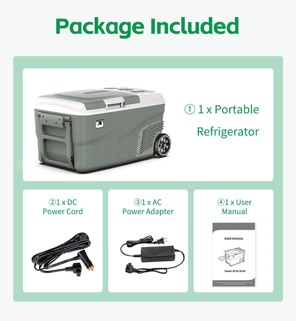 Alpicool DD40 40L Car Refrigerator 12V Compressor Fridge Freezer Dual Zone