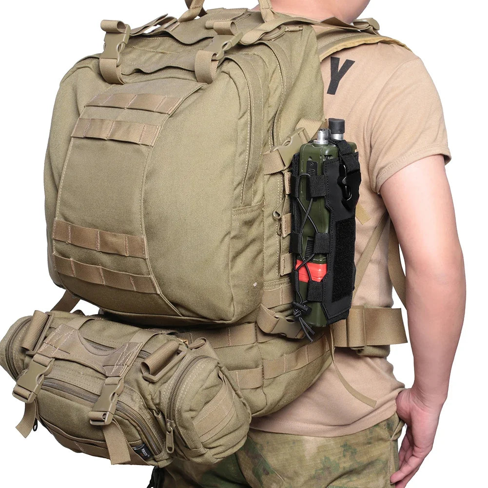Tactical Molle Water Bottle Pouch Bag Military Outdoor Travel Hiking Drawstring Water Bottle Holder, Kettle Carrier Bag, 1-3Pcs