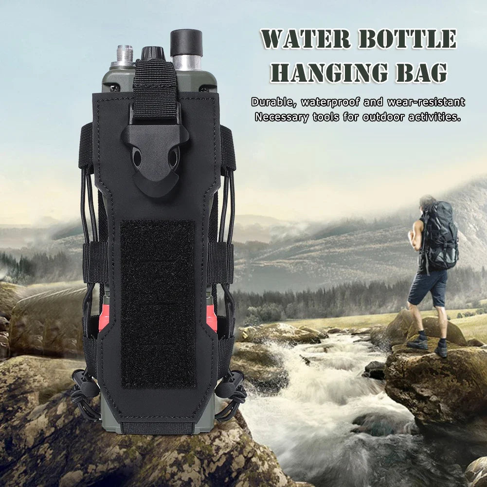 Tactical Molle Water Bottle Pouch Bag Military Outdoor Travel Hiking Drawstring Water Bottle Holder, Kettle Carrier Bag, 1-3Pcs