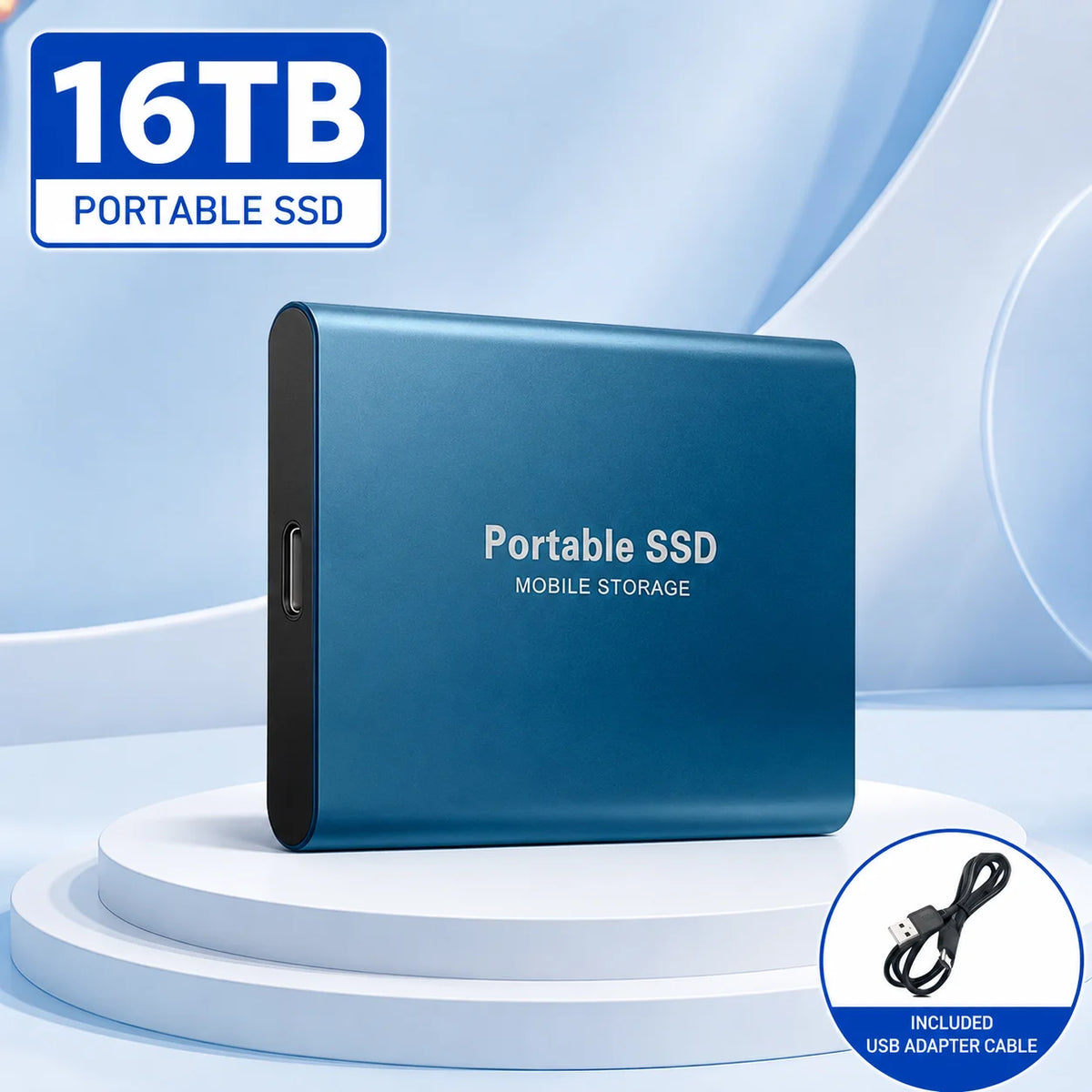 1TB-16TB External SSD Portable Hard Drive USB 3.0 Type-C Fast Storage