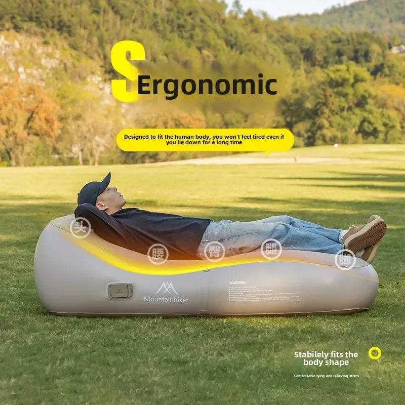 Upgraded Inflatable Air Sofa Bed Outdoor Air Mattress Lazy Camping Automatic Inflatable Sleeping Mat 180X75X58Cm