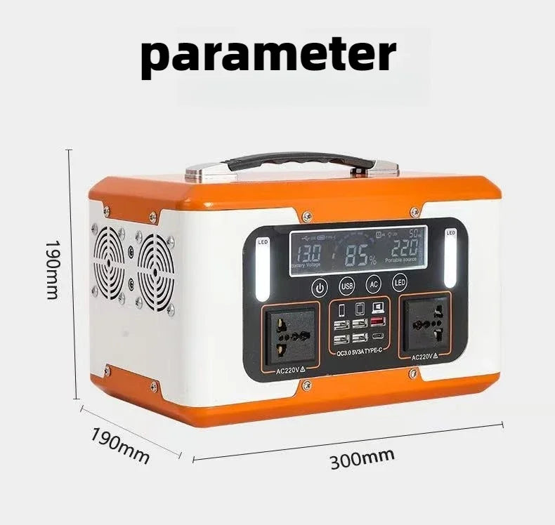 New High Power 600W 500W Portable Power Station 220V 55Ah/40Ah Solar Outdoor Mobile Power Supply Home Emergency Energy Storage