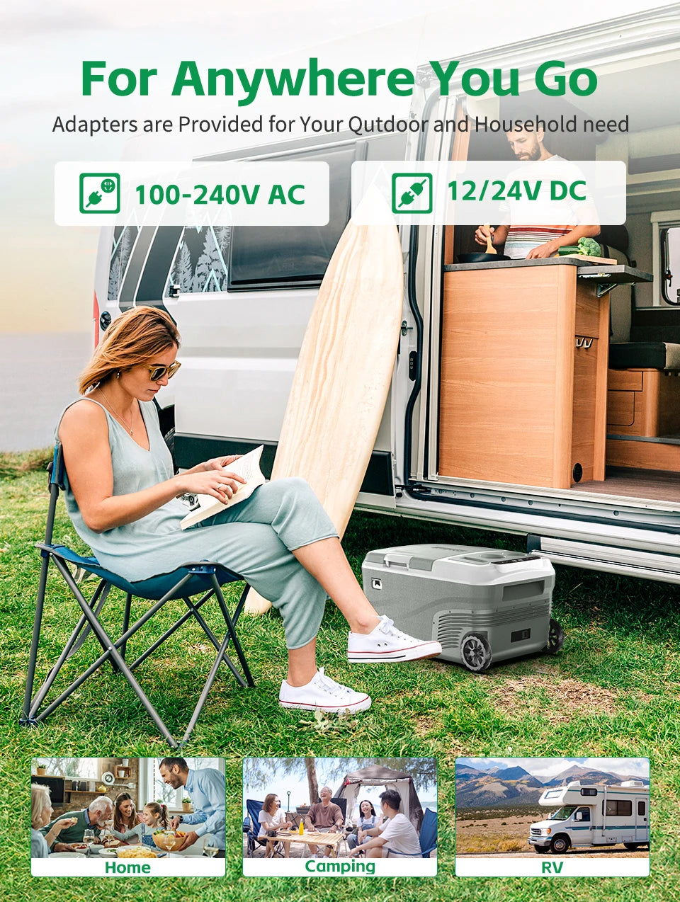 Alpicool DD40 40L Car Refrigerator 12V Compressor Fridge Freezer Dual Zone
