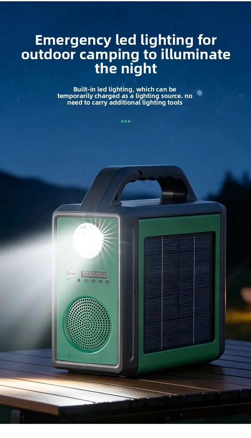 300W Solar Generator Portable Power Station 220V Emergency Backup Power with LED & Solar Panel Outdoor Camping RV Travel