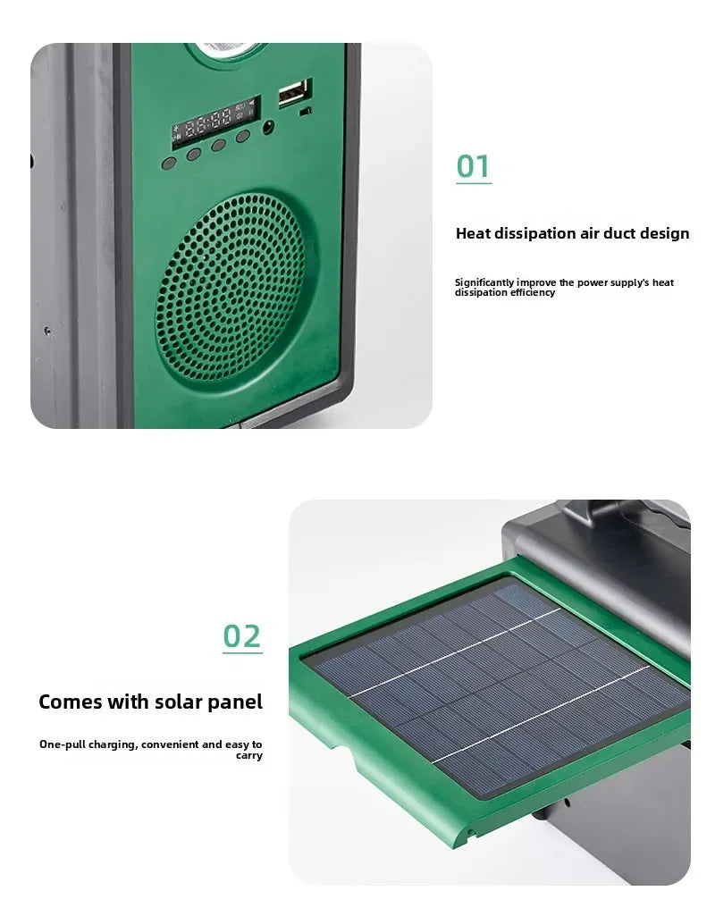 300W Solar Generator Portable Power Station 220V Emergency Backup Power with LED & Solar Panel Outdoor Camping RV Travel