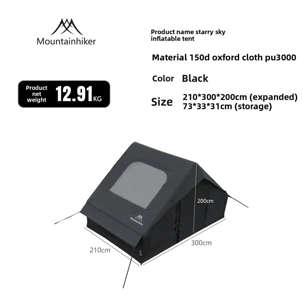 Mountainhiker 6.3m2 Inflatable Camping Tent - Quick-Setup 3-4 Person Cabin