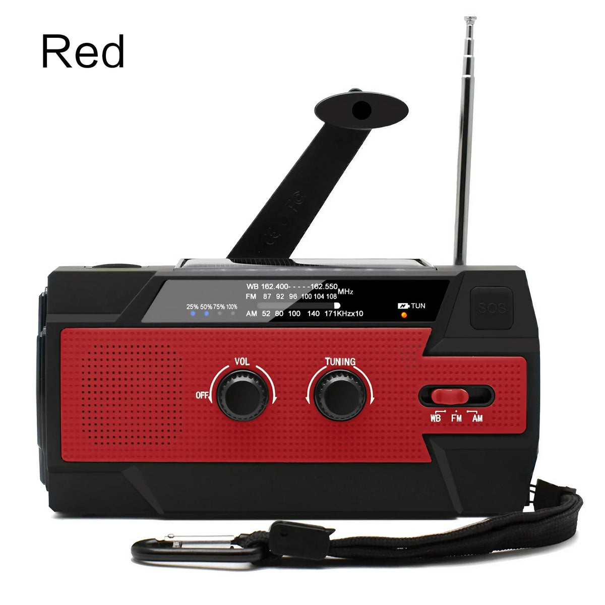 Portable Solar Hand Crank AM/FM Radio — Flashlight, Power Bank & SOS