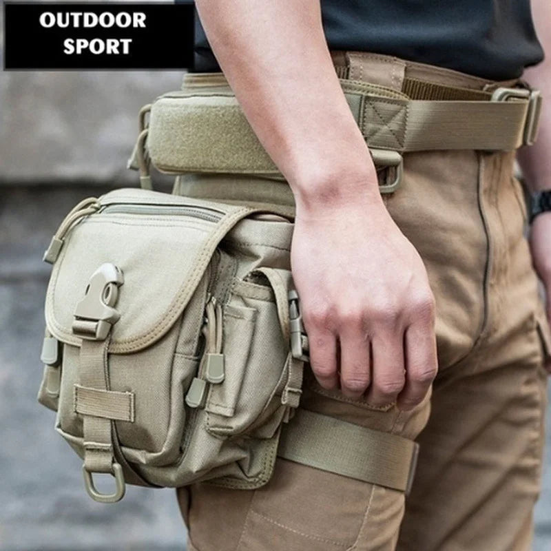 Men Waist Fanny Pack Leg Bag Military Tactical Motorcycle Rider Camera Sports Travel Nylon Male Bum Hip Belt Thigh Fanny Bags
