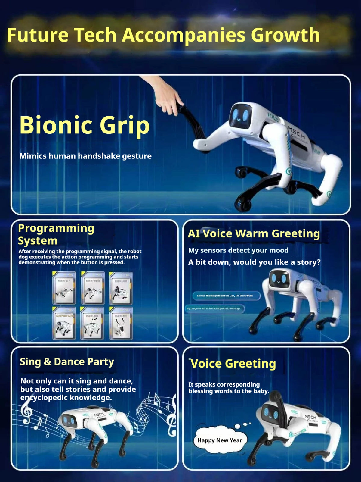 2026 New AI Intelligent Smart Robot Dog Remote Control Toy Programmable With Loading Basket
