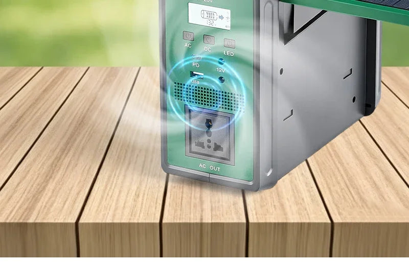 300W Solar Generator Portable Power Station 220V Emergency Backup Power with LED & Solar Panel Outdoor Camping RV Travel