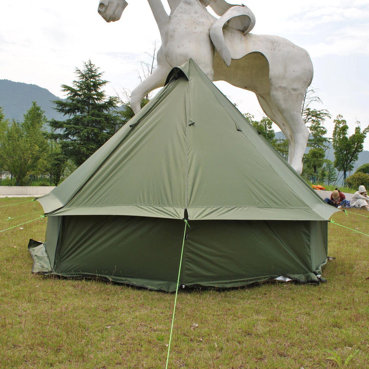 4 Person Bell Tent for Camping - Breathable Spacious Water-Resistant Glamping Tent - Luxury Bell Yurt Outdoor Teepee for Stove Tent4