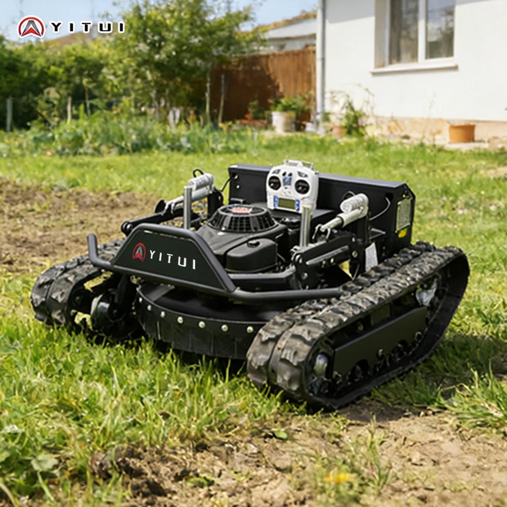Remote Control Lawn Mower Strong Motor Anti-Slip Crawler Type Intelligent Grass Cutter For Orchard Farm Weeding Use Customized