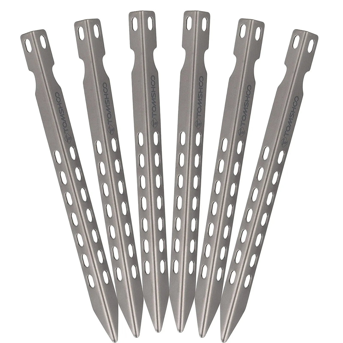 Titanium Tent Pegs — Ultralight V-Shape Stakes (4-Pack or 6-Pack)
