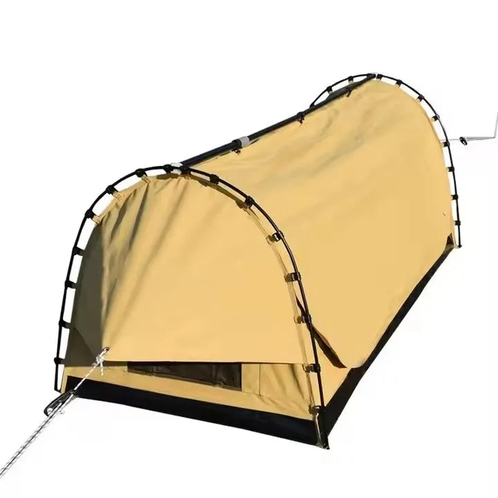 Canvas Swag Tent — 1–2 Person Dome Tent with Foam Mattress