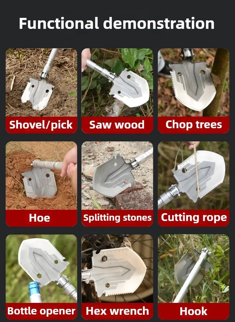 Multifunctional Shovel Folding Military Shovel Outdoor Survival Supplies Set Garden Tools Camping Accessories
