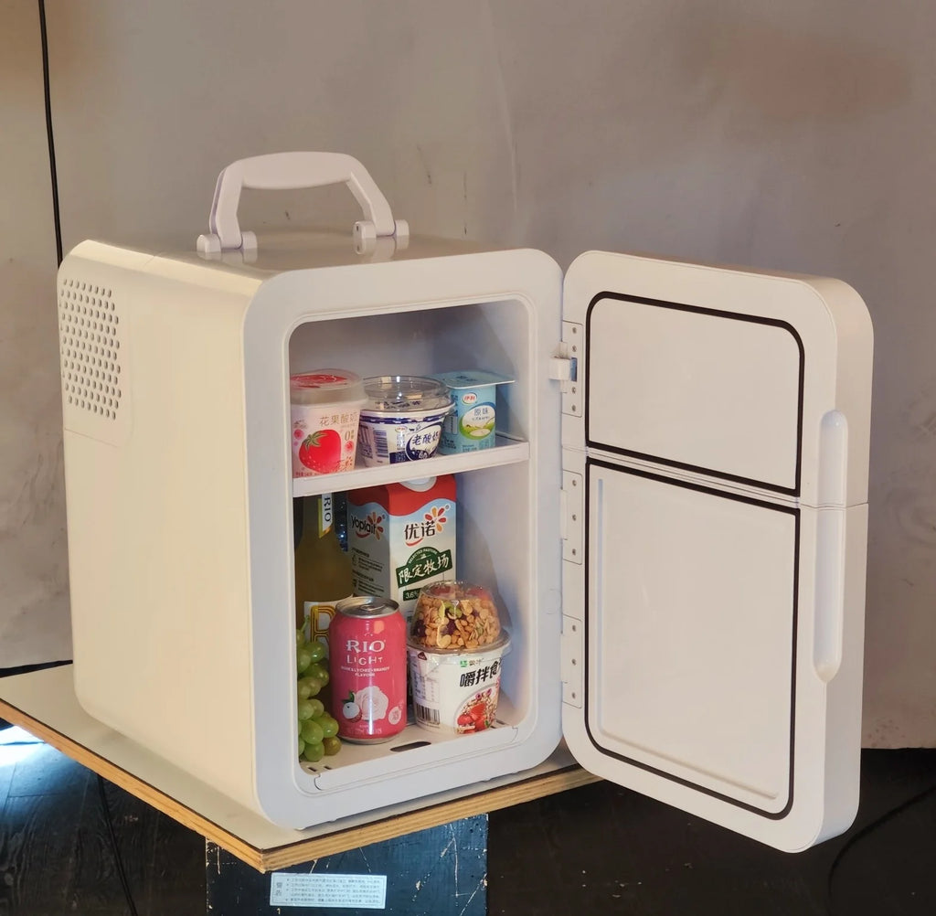 20L Double Door Compact Refrigerator Energy Star Mini Fridge with Freezer Temperature Settable