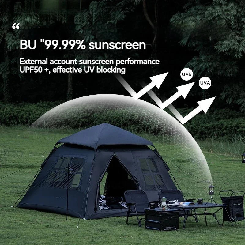 Vinyl Pop-Up Camping Tent — Quick-Open, Sun & Rainstorm Protection