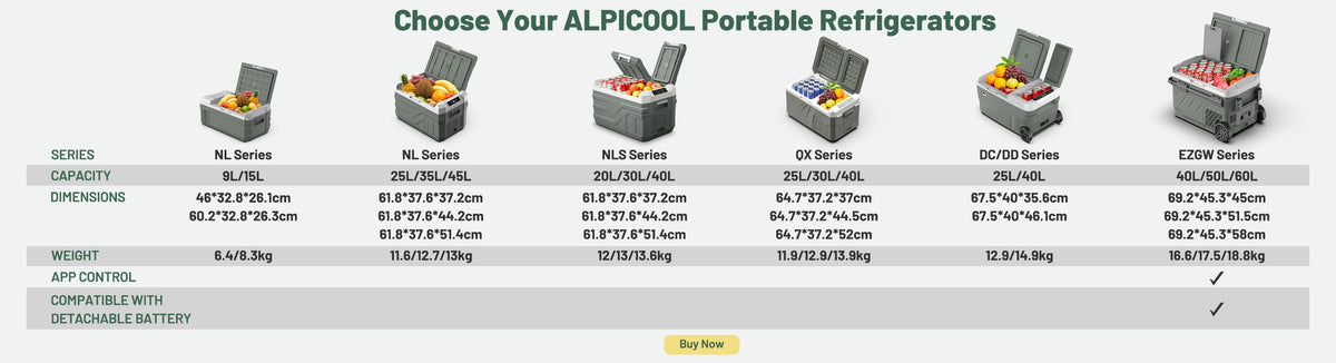 Alpicool DD40 40L Car Refrigerator 12V Compressor Fridge Freezer Dual Zone