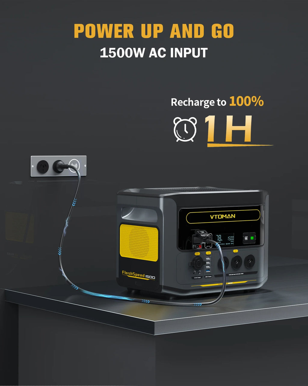 VTOMAN FlashSpeed 1500 Portable Power Station ,1548Wh LiFePO4 Battery Sine Wave