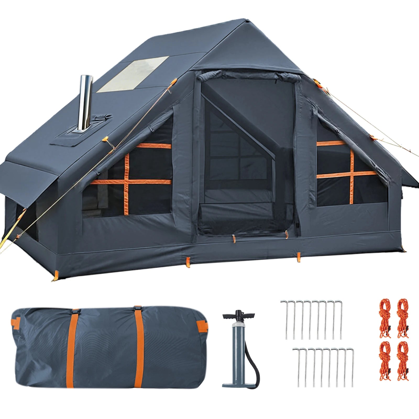 Green Air Inflatable Glamping Tent — 2–8 Person, Waterproof Oxford