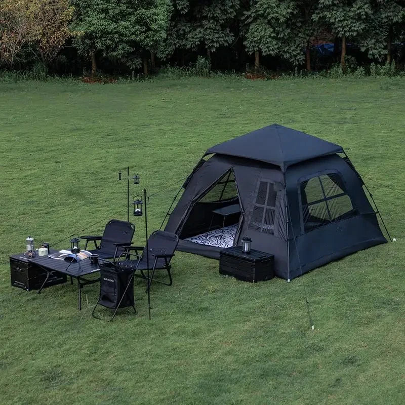 Vinyl Pop-Up Camping Tent — Quick-Open, Sun & Rainstorm Protection