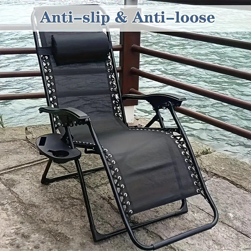 Durable Folding Chair Side Table Attachment, Plastic Beverage and Snack Storage Tray