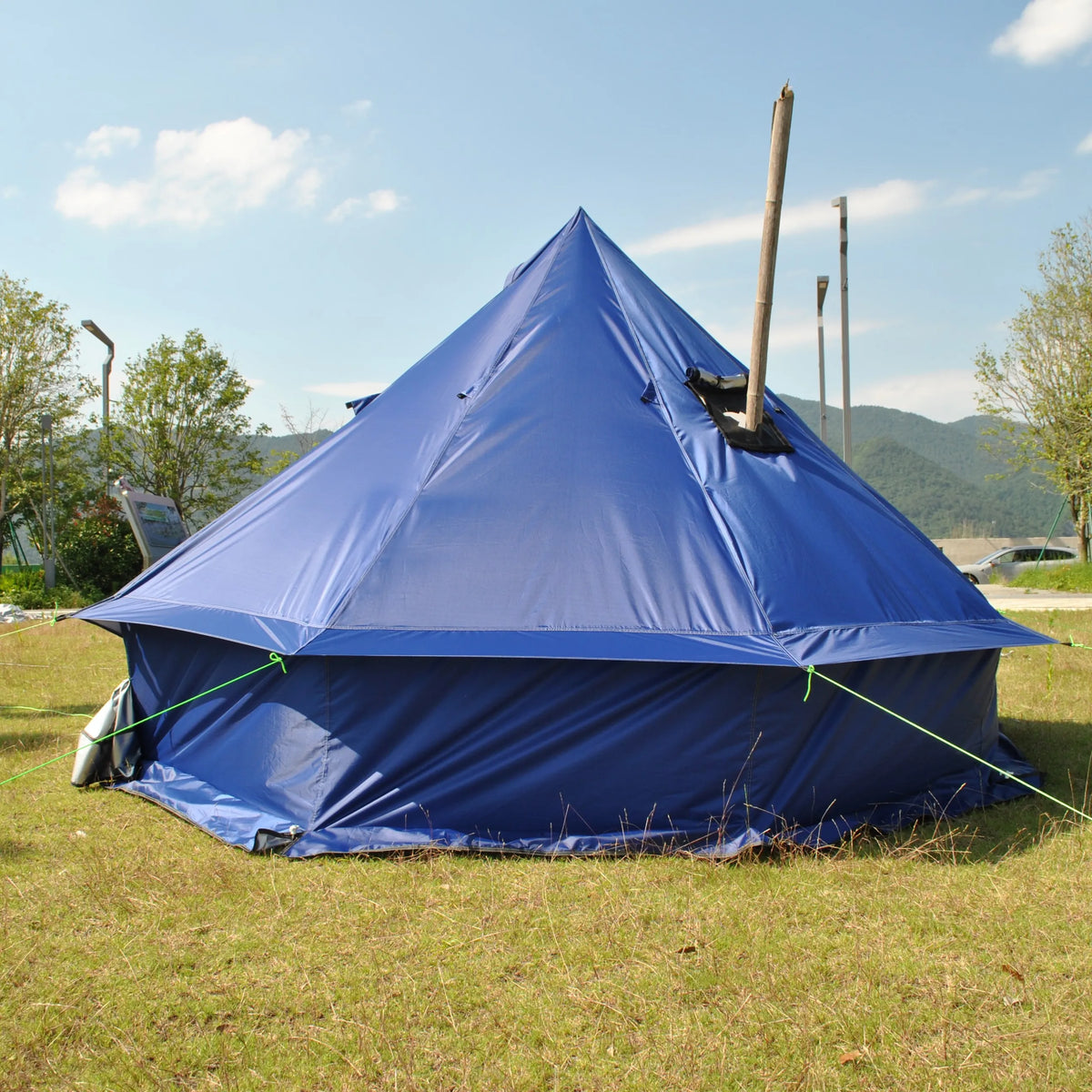4 Person Bell Tent for Camping - Breathable Spacious Water-Resistant Glamping Tent - Luxury Bell Yurt Outdoor Teepee for Stove Tent4