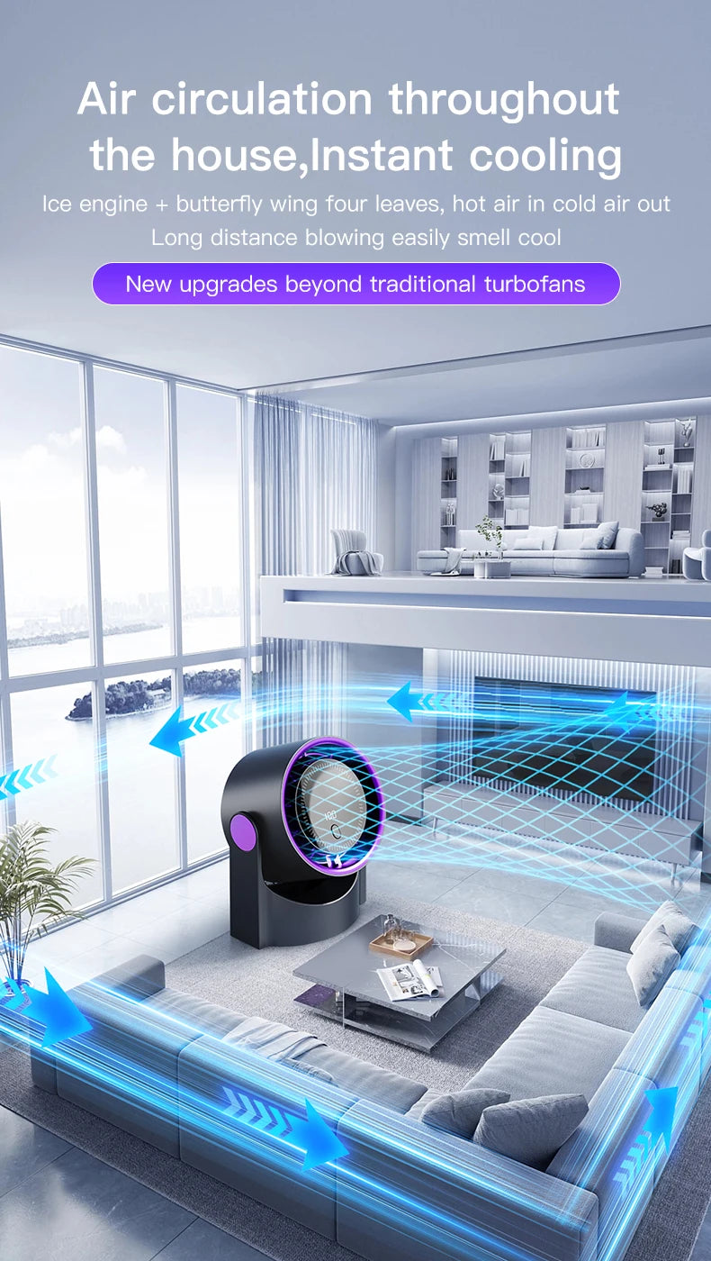 TINSOL Multi-Function Electric Fan Air Circulator, Wireless Portable Home Silent Ventilator desktop Wall Ceiling Fan, Air Cooler
