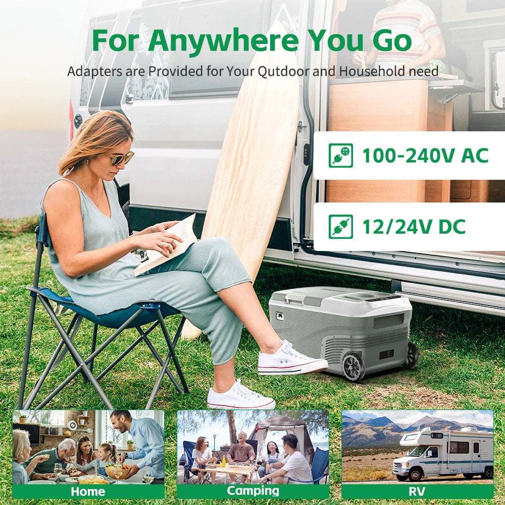 Alpicool DD40 40L Car Refrigerator 12V Compressor Fridge Freezer Dual Zone