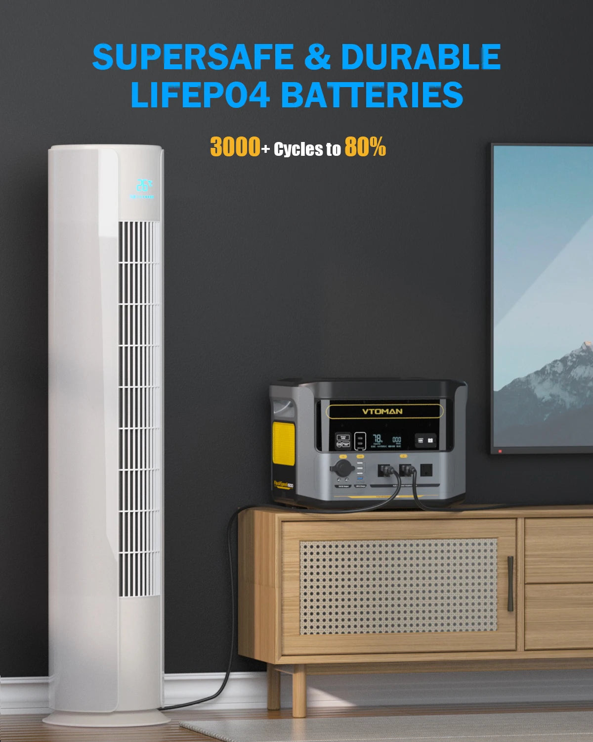 VTOMAN FlashSpeed 1500 Portable Power Station ,1548Wh LiFePO4 Battery Sine Wave