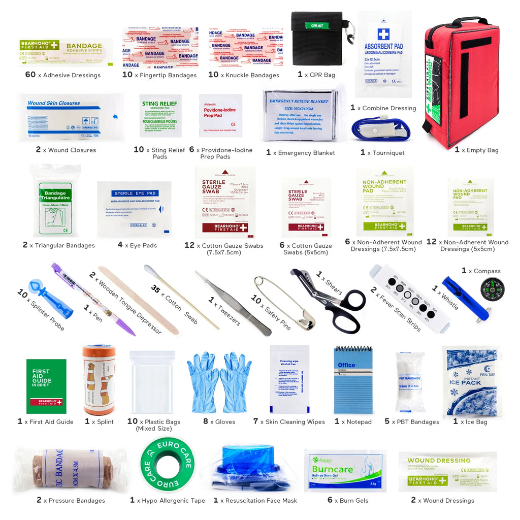BearHoHo Large Size Handy First Aid Kit Bag Emergency Kit Medical Rescue Bag for Workplace Home Outdoor Car Travel Hiking Camping